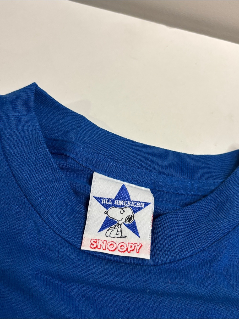 Vintage t shirt snoopy peanuts flying Ace Squadron Blue USA Large XL - Picture 10 of 12